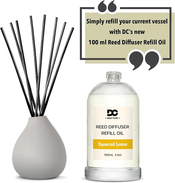 Daniella's Candles Fresh Squeezed Lemon Reed Diffuser Refill Oil, 3.4oz/100ml, Premium Fragrance Oil, Home Fragrance, Oil for Reed Diffusers, Long Lasting