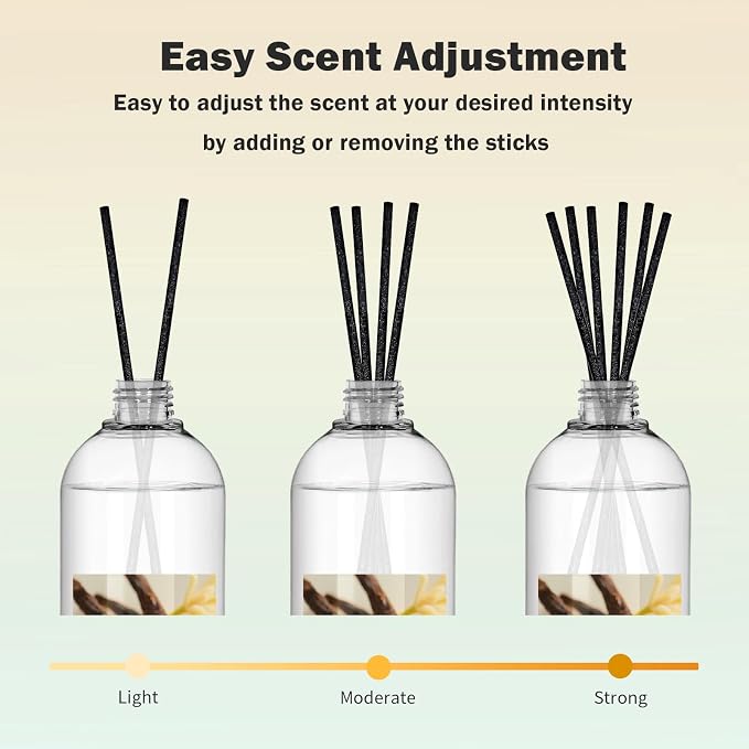 SCENTORINI Reed Diffuser Oil Refill, 16.9oz Vanilla Scented Essential Oil with 6 Sticks, Long Lasting Summer Home Fragrance for Large Space, Bathroom, Spa Room Aromatherapy, Hotel, Office Decor