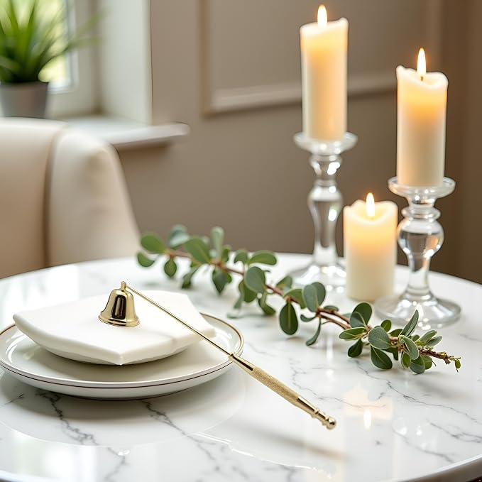 Gold Metal Candle Snuffer Wick Snuffer with Long Handle Candlesnuffers Candle Sleeves Accessories, Candlesnuffers