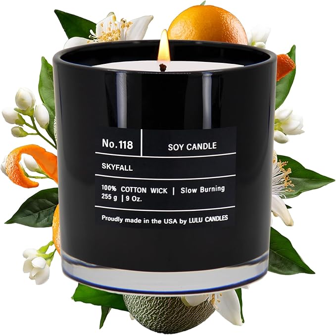 Lulu Candles | Skyfall | Smells Like Cedarwood & Musk | Luxury Scented Soy Jar Candle | Hand Poured in The USA | Highly Scented Long Lasting (9 Oz.)
