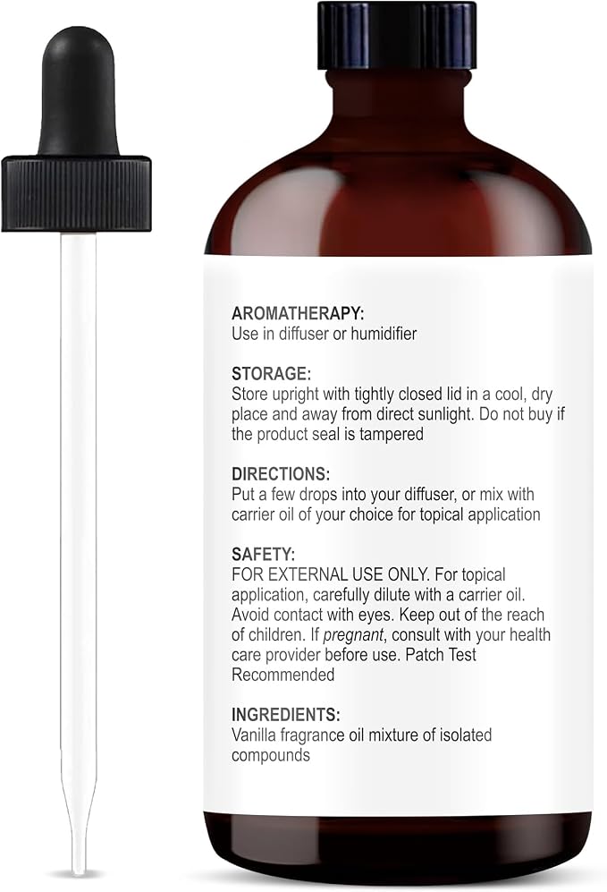 Majestic Pure Vanilla Essential Oil with Glass Dropper - 4 Fl Oz - 100% Pure and Natural Vanilla Oil - Premium Grade Essential Oils for Diffuser, Aromatherapy, Soap and Candle Making