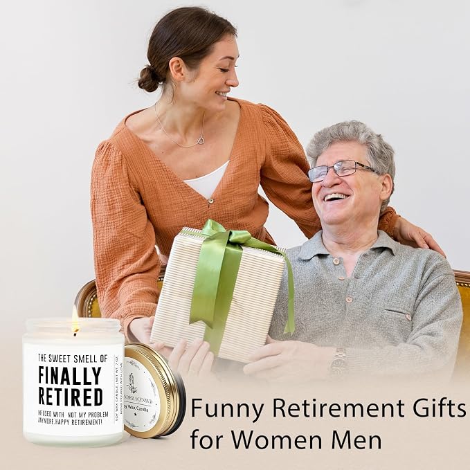 Retirement Gift for Woman Man, Retired Gifts for Women Men, Coworker, Teacher, Nurse, Friends and Family, Funny Retirement Candle Decoration, Lavender Soy Wax Candle 7Oz