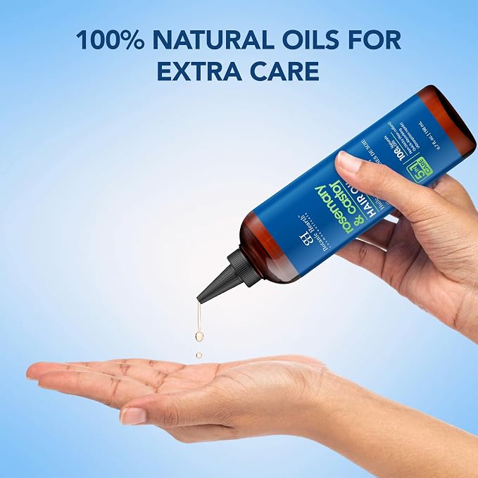 Botanic Hearth 100% Pure Rosemary Castor Oil For Hair Growth & Hair Treatment Oils 6.7 Fl Oz | Infused with coconut Oil | Hair Oil Repairs Dry Damaged Hair, Strengthening, Healthier | All Hair Types