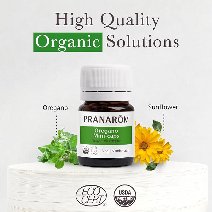Pranarom - Aromaforce Oregano Mini-Caps - Certified Organic Ingredients for Natural Health - Supports Respiratory Wellness, Easy to Swallow