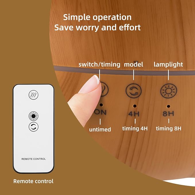 Essential Oil Diffuser 250ML,Jellyfish Diffuser Air Humidifiers Sound Pickup Ultrasonic Aromatherapy Diffuser Remote Control 7 Color Lights for Home Bedroom Office Hotel(Wood Color)
