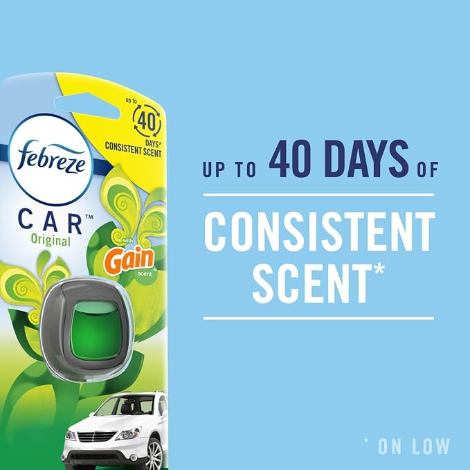 Febreze Car Air Freshener Vent Clip Berry & Bramble Scent, .06 oz. Car Vent Clip, 2 Count