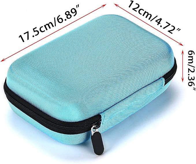 Hipiwe Hard Shell Essential Oil Carrying Case Holds 12 Bottles (Can hold 5ml, 10ml, &10ml Rollers) Travel Size Essential Oils Bag Organizer (Blue)