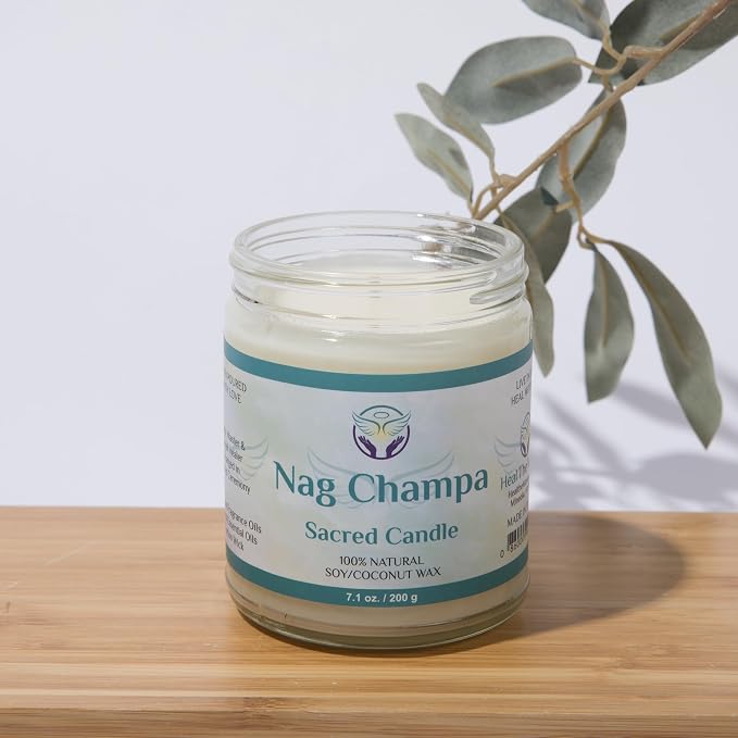 Heal The Masses White Sage Candles for Cleansing House Chakra Healing | Energy Cleansing Smudge Candle | Natural Aromatherapy Candle | Sage for Cleansing House Negative Energy (7 oz) (Nag Champa)