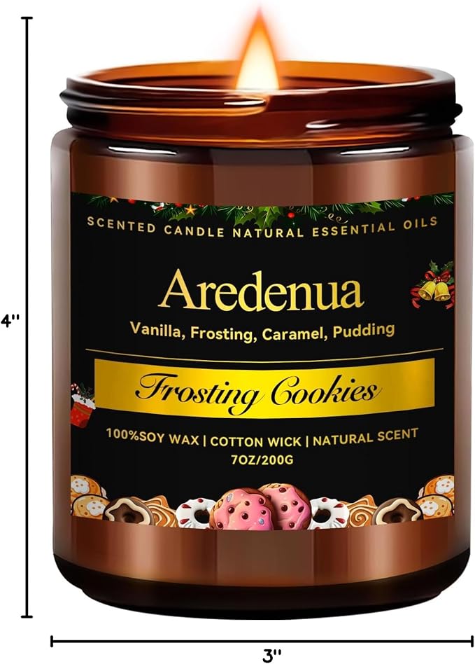 Sugar Cookies Candle | Warm Bakery Fragrance for Comfort & Relaxation - Cookies Scented Candle for Home – Sweet Vanilla Sugar Scent for for Living Room & Relaxing Evening, Gifts for Women Men - 7 oz
