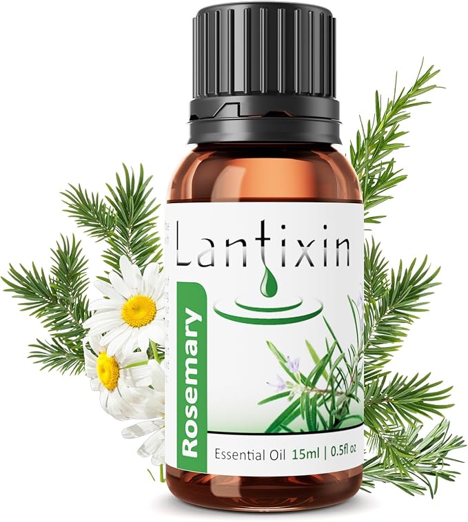 Lantixin 100% Pure Rosemary Essential Oil – Natural Undiluted Scent for Diffuser – Clarifying & Revitalizing Home Fragrance for Ultrasonic Diffusers, Meditation & Crafting – 0.5 fl oz(Rosemary)