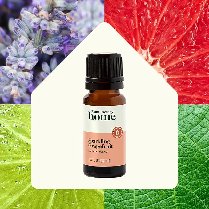 Plant Therapy Home Sparkling Grapefruit Laundry Essential Oil Blend 10 mL (1/3 oz), 100% Pure & Undiluted, Fresh Scent for Washer & Dryer, Natural Laundry Scent Booster