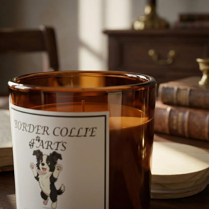 Border Collie Gifts for Women | Birthday Gifts for Mom | Light When Dog Farts Candle | Cedar By Natural Soy Wax | Pet Safe Friendly Memorial Candles for Home Scented Household Essentials