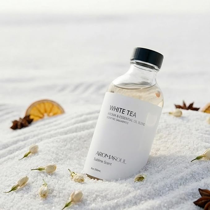 White Tea Aroma Essential Oil Blend Sublime Scent, Hotel Diffuser Oil Inspired by The White Tea Scent - Premium Fragrance Oil No. SA62489172 for Ultrasonic and Waterless Diffusers - 250 mL, 8 fl oz