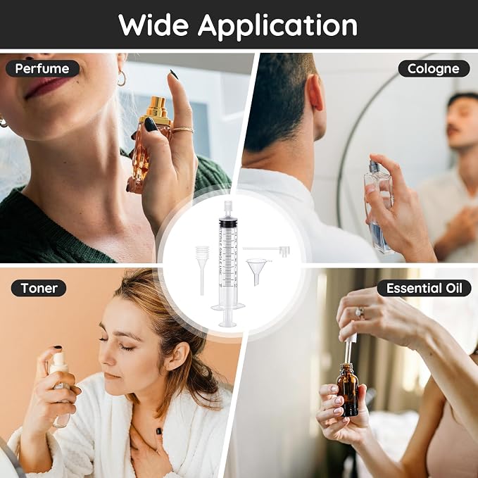 Segbeauty 10ml Perfume Refill Kit Transfer Pump, 0.34oz Large Plastic Perfume Travel Refill Tools, Dispenser Pump Funnel for Refill, 8pcs Dropper Extractor Set for Refillable Cologne Perfume Atomizer