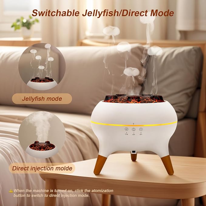 Jellyfish Diffuser, 0.66gal(250ml) Remote Control 7 Colors LED Lights, Easy Clean & Top Fill, Quiet with Ultrasonic, Cool Mist Humidifier for Travel Office Bedroom Baby Nursery