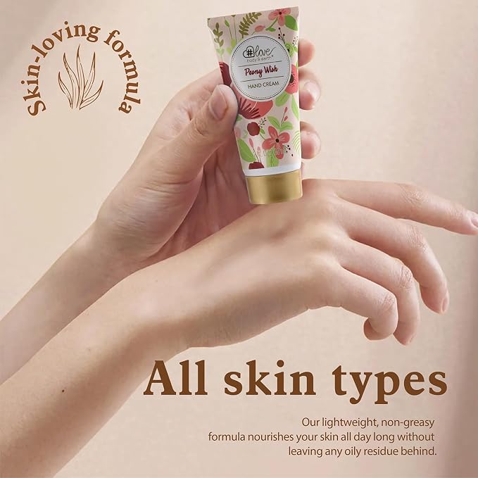 BODY & EARTH # LOVE Hand Cream Gifts Set for Women,Hand Lotion Sets Gift Basket,Skin Care Set with Hand Cream Foot Cream,Soap,Scented Candle,Birthday Gifts for Women Graduation Gift for Girl