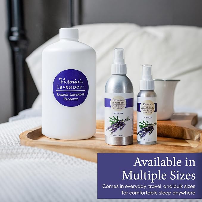 Victoria's Lavender Linen Spray - Aromatherapy Pillow Mist & Linen Spray for Bedding, Soothing Lavender Essential Oil Pure Blend for Bed & Pillows, Relaxing, Handmade in the USA - 2 Pack, 8 oz
