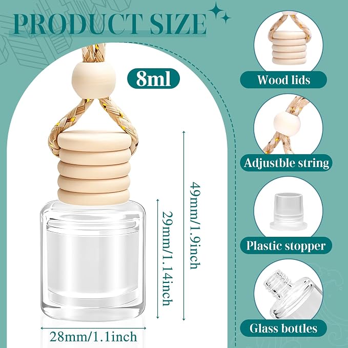 AROIC Premium Scent Car Air Freshener, 6 Pack Hotel Scent Collection Diffuser Set, Long Lasting Luxury Fragrance Essential Oil Aromatherapy, Hanging Air Freshener for Car Interior Accessories Unisex