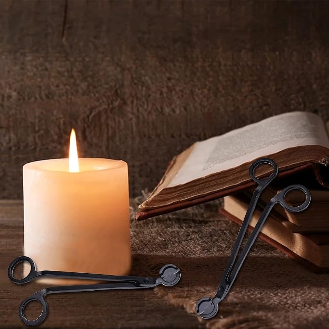 Candle Wick Trimmer Wick Clipper Wick Cutter Scissor Reaches Deep Into Candles Wick Prevent Soot Buildup Candle Accessories (Matte Black)