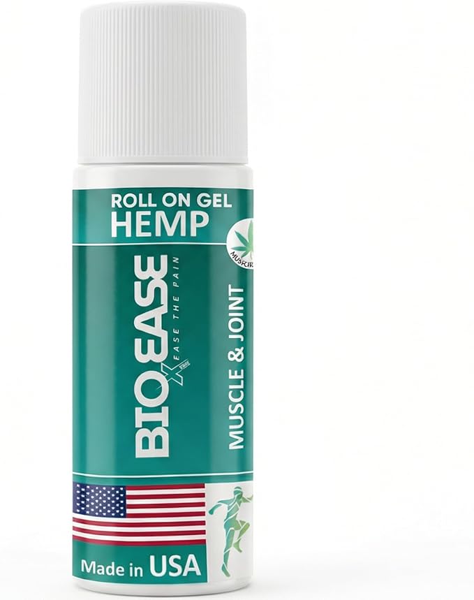 Fast-Acting Hemp Pain Relief Roll-On – Cooling Menthol Formula for Muscle, Joint & Back Comfort – Non-Greasy Topical Gel, Made in USA