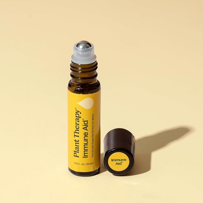 Plant Therapy Immune Aid Essential Oil Blend 10 mL (1/3 oz) 100% Pure, Pre-Diluted Roll On, for Natural Immune Support