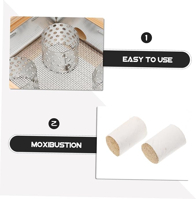 NOLITOY 2pcs Wooden Moxibustion Burner Box Portable Smokeless Moxibustion Case for Neck Back and Abdomen -Scald Design Six Stick Holder for Home Use