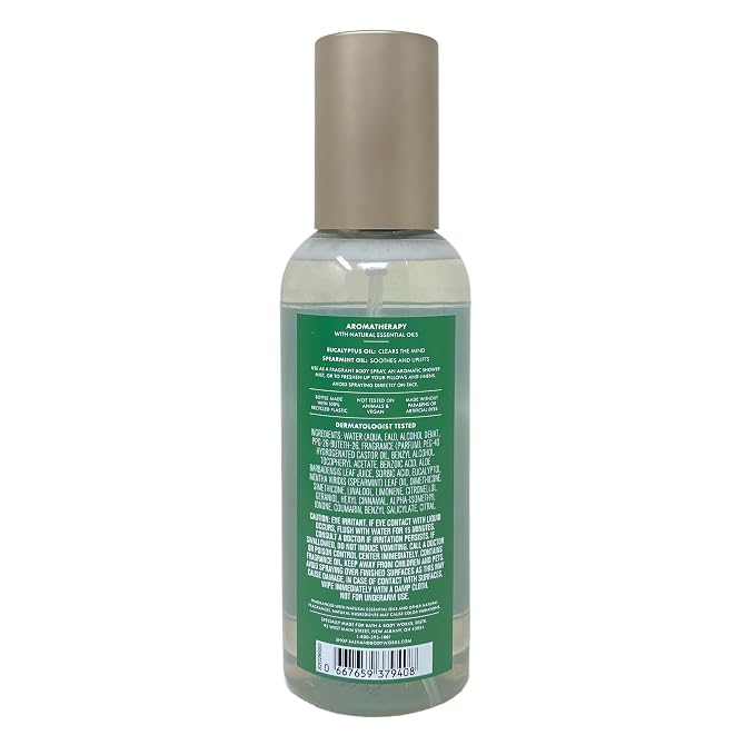 Bath & Body Works Aromatherapy Stress Relief Eucalyptus Spearmint Gold Basket Deluxe - Essential Oil Perfume Mist, Body Cream, Body Lotion, Body Wash And Body Butter- with a Fresh Forest Bar Soap