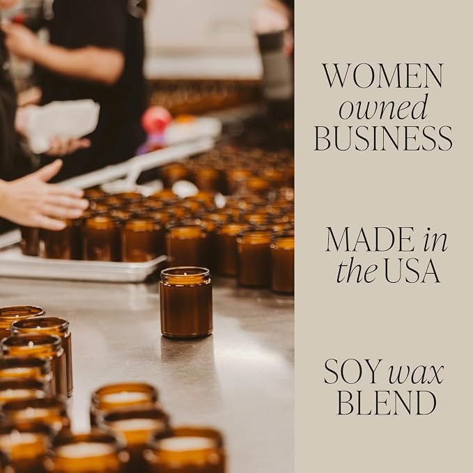 Sweet Water Decor Fall Candles for Home Scented - Hand Poured Soy Wax Autumn Candle with Apple & Cinnamon Scent - 40 Hour Burn Time Long Lasting Fall Candles Soy - Amber Glass Jar for Candle Decor