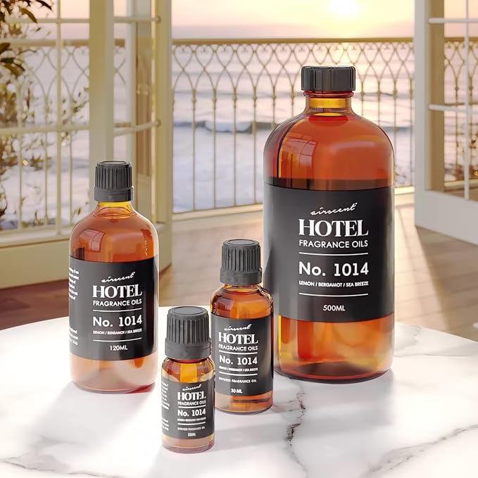 AirScent Hotel Diffuser Oil No. 1014 - The Iconic 5-Star Hotel Coastal Blend - Lemon Bergamot Sea Breeze - 500 mL Fragrance Oil for Ultrasonic and Waterless Diffusers and Crafting