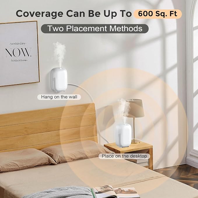 Waterless Essential Oil Diffuser for Home Hotel Collection Smart Scent Air Machine Up to 1000 sq.ft 150ml Aromatherapy Scent Diffuser for Large Room Luxury Aroma Diffuser - White