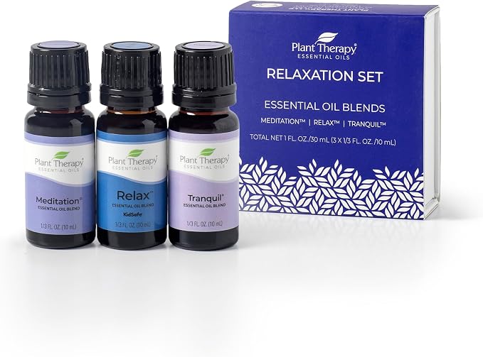 Plant Therapy Relaxation Essential Oil Blend Set 100% Pure, Undiluted, Calming Aromatherapy, Stress Relief, Restful Sleep