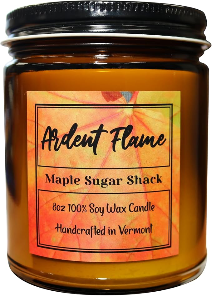 Candles | Vermont Maple Sugar Shack | 100% Natural Soy Wax Candle for Home Decor | Highly Scented | Premium Fragrance | Handmade in Vermont, USA | 8 oz | Long Lasting | Great Gift