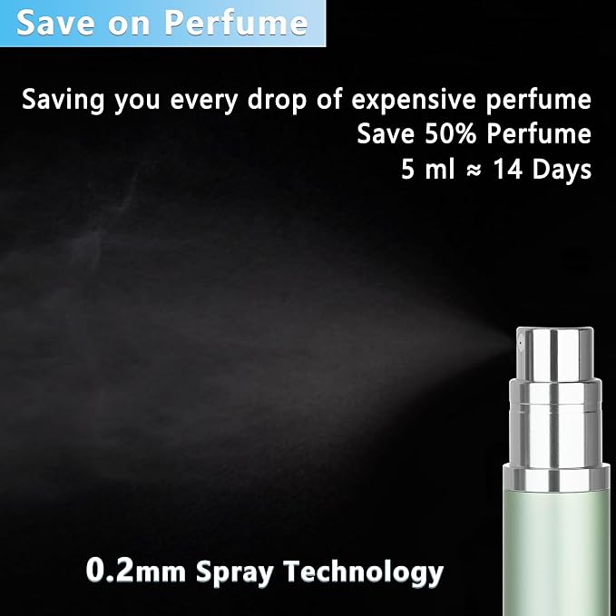 Refillable Perfume Atomizer Travel Bottle 5ml Leakproof Luxury Travel Perfume Refillable Bottle, Portable Fragrance Atomiser (Gray)