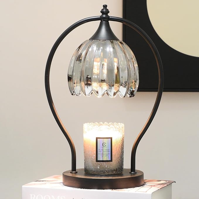 GOODBUY Candle Warmer Lamp with Timer, Dimmable Top-Down Candle Warmer for Jar Candles, Electric Wax Melt Warmer Lamp with 2H/4H/8H Auto Shut Off, Home Decor Gift for Bedroom Living Room Office