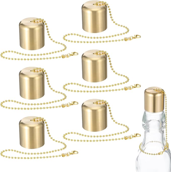 VOSAREA 6pcs Brass Lampshade Candle Care Tool Tiki Torch Caps Fire Extinguisher Cutter Candle Wick Cover Multi-use Snuffer Covers Stickers Chain Heater Rust Lamp Shade Put Out Tool