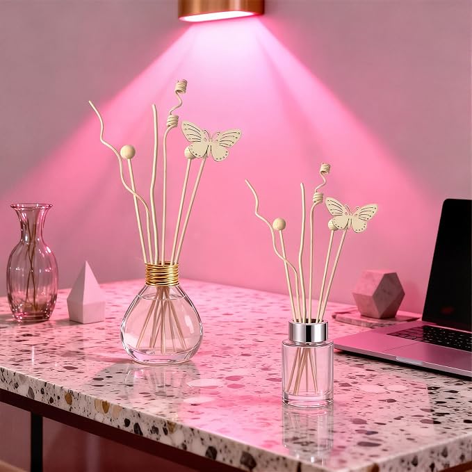 10Pack Reeds for Diffuser, Reed Fragrance Diffuser Flower Set, Reed Diffuser Stick, Fragrance Diffuser Replacement Rattan Stick, Rattan&Handmade Refill Replacement Sticks for House Bedroom Office ﻿