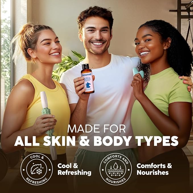 Kukka Soothe Massage Oil - Spa Quality Warming Massage Oil - Body Oils for Women & Men - Infused with Eucalyptus Oil, Peppermint Oil, Grapeseed Oil & Vitamin E Oil (3.4 fl oz)