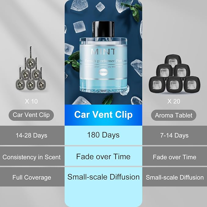3.5OZ/100ml Car Air Freshener Refill Bottle, CO01/Dedicated Perfume Refill Long Lasting Fragrance 6 Months, Car Diffuser Essential Oil Made of Natural Plant Extracts, 12 Varied Scents Available