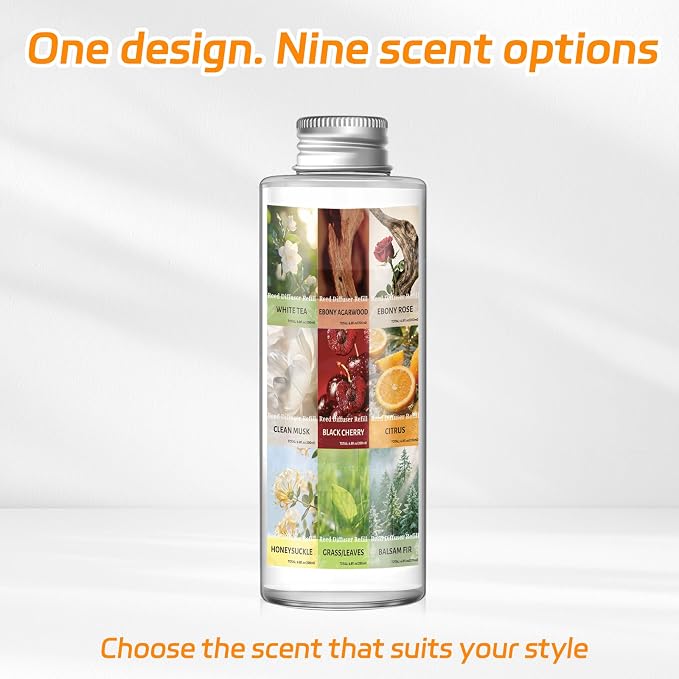 SCENTORINI Reed Diffuser Oil Refill, Citrus Diffuser Oil 6.76 Fl Oz, Natural Scented Essential Oil Refill Long Lasting Summer Home Fragrance for Room Spa Aromatherapy Bathroom Home Decor