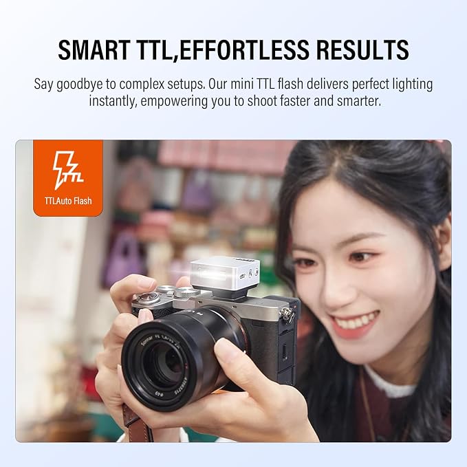 GODOX IT20 O Ultra-Compact TTL Mini Flash for Olympus,700+Flashes ＆ 1.5s Recycling 45g Lightweight USB-C Charging,White Diffuser ＆ Magnetic Color Filter(Silver)