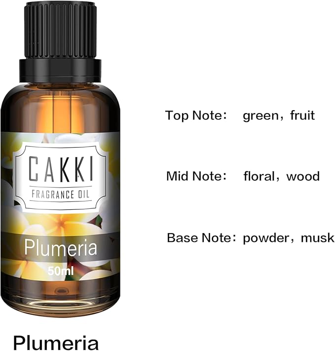 Essential Oils for Diffusers for Home, Scent-Plumeria, Single Large Size 50ml, Cakki Fragrance Oils, for Candle Making, Diffuser Oil Scents