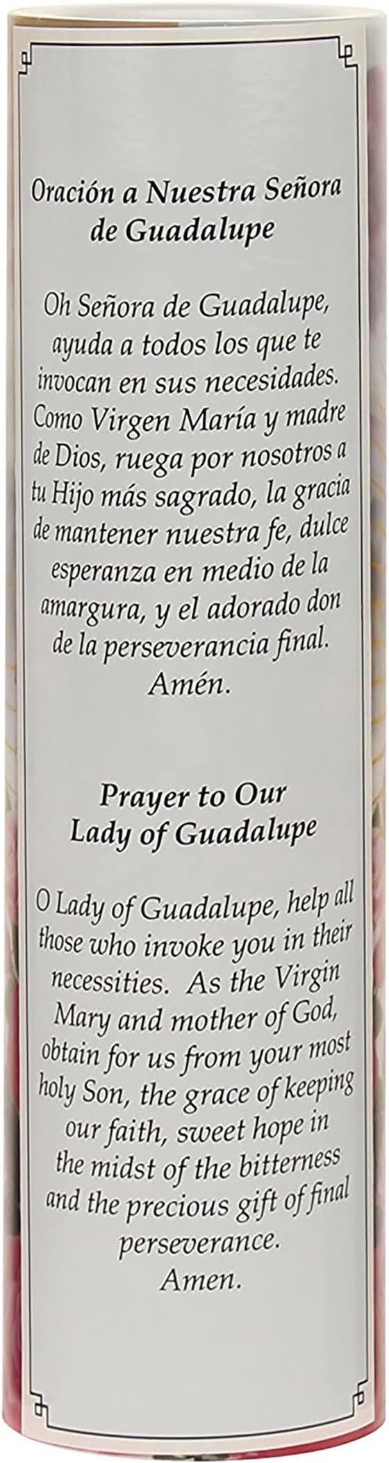 Virgin of Guadalupe Flameless LED Prayer Candle, Unique Religious Decoration, Gift Idea for Mothers Day, Birthday, or Any Holiday 8.2 Inches