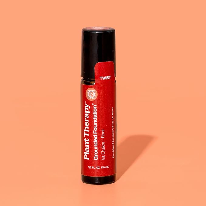 Plant Therapy Chakra 1 Grounded Foundation (Root Chakra) Essential Oil Blend Pre-Diluted Roll-On 10 mL (1/3 oz) 100% Pure, Ready to Use