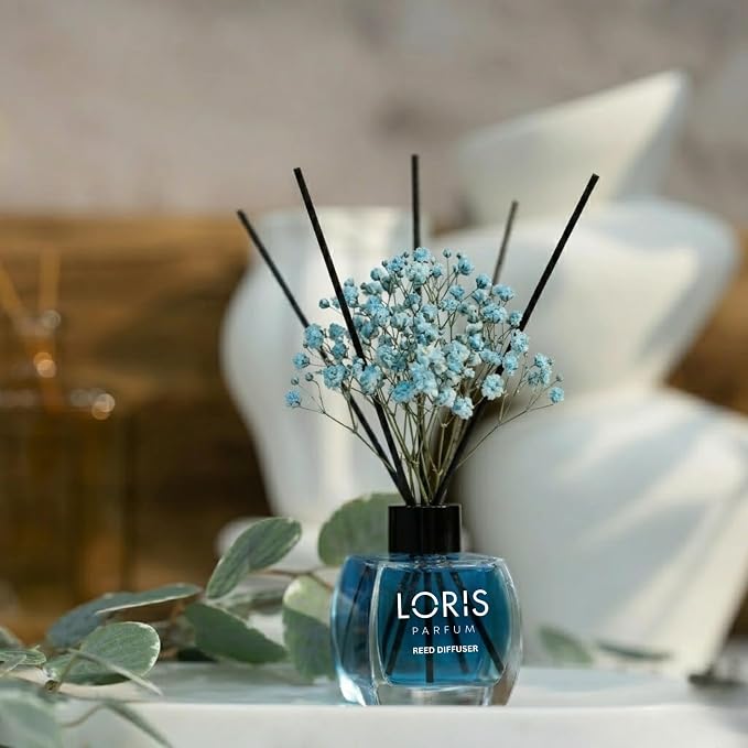 Loris Angel Reed Diffuser Set with Dried Flowers | Reed Diffusers for Home with Sticks | Bathroom Diffuser & Room Scent | Long-Lasting Home Fragrance | 120 mL / 4.06 fl oz
