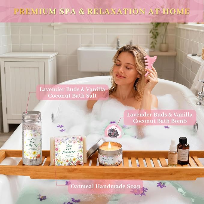 Birthday Gifts for Women Gift Baskets for Women Self Care Spa Gift Set Thinking of You Care Package Get Well Soon Gifts Sympathy Gifts Relaxation Stress Relief Gifts for Mom Sister Friends