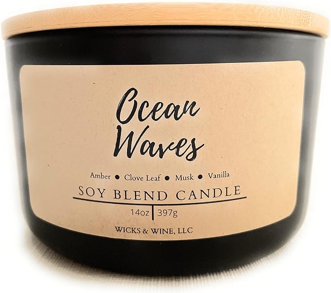 Wicks & Wine Candle (Ocean Waves)