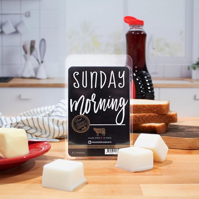 Milkhouse Candle Company Sunday Morning Soy Wax Melts - Buttery French Bread | Maple Syrup | Almond Milk Scented - 5.5 oz, Hand-Poured, Made in the USA