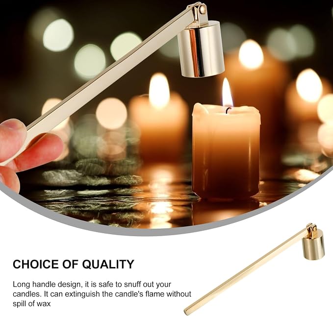 IMIKEYA Candle Snuffer 6.69 Inch Stainless Steel Candle Extinguisher with Ergonomic Handle for Safe and Clean Flame Extinguishing Wax Protection Accessory