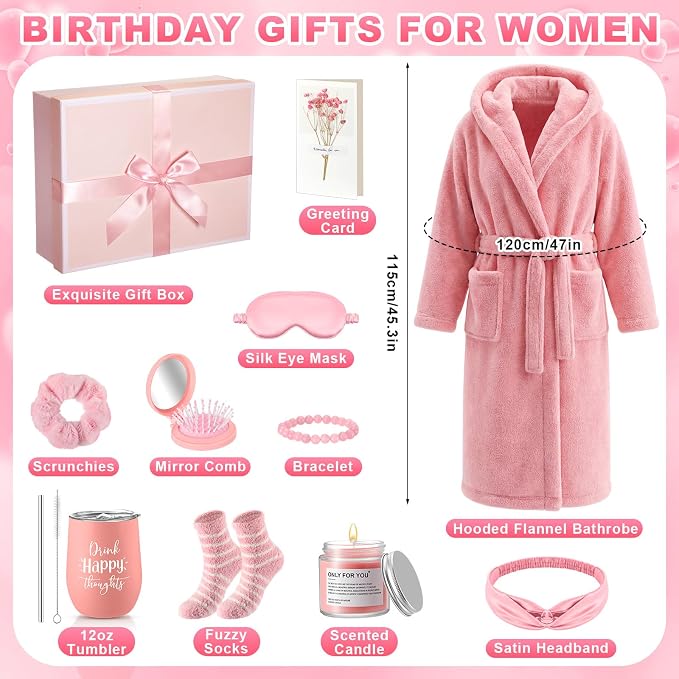 11 Pcs Birthday Gift for Women Mother Gifts Set Spa Gift Baskets for Women Get Well Care Package for Mom Her Wife Friend