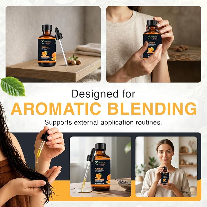 Essential Oil | Pure Aromatherapy Oil for Diffusers, Hair Growth, Skin, Scalp Care, Massage | Refreshing Hair Oil for Women & Men | Natural Essential Oil for Diffuser (Orange)